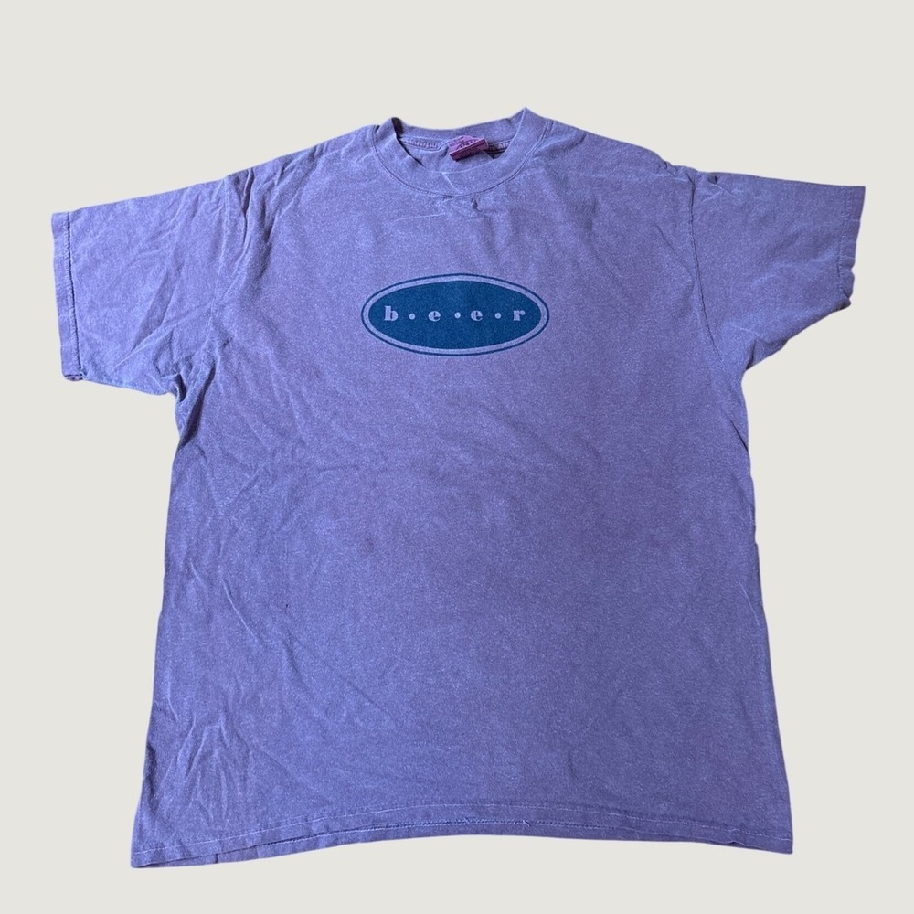 Authentic Pigment Graphic T-Shirt Mens Purple Vintage Churchill Quote SIZE L
